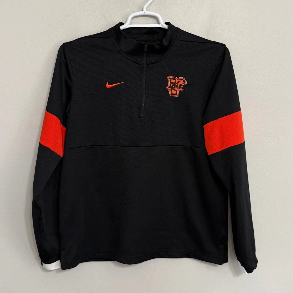 Nike Dri-Fit Mens Medium Bowling Green Falcons Black 1/4 Zip Pullover